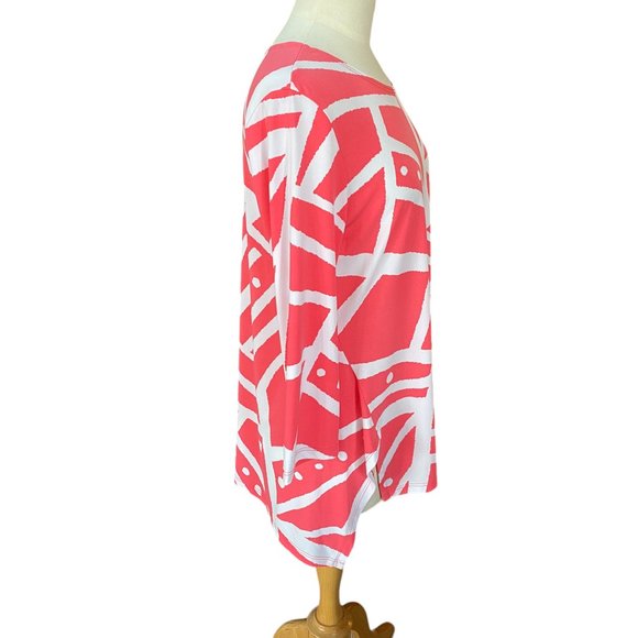 NWT Clara Sun Woo Abstract Stripes + Dots Tunic Parachute Hem Resortwear Top-M - Picture 7 of 14